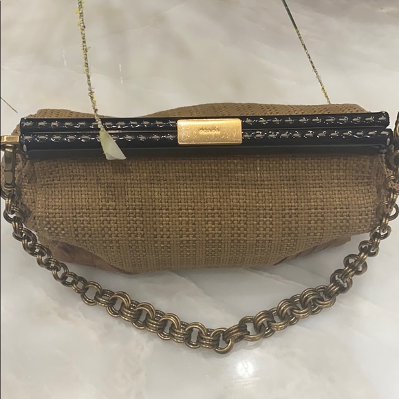Prada Tan/Gold Paglia Coco Frame Gold chain strap - Picture 5 of 11